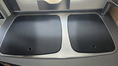 Dekorfolie Carbon für Glasabdeckung der Küche bei Hymer ML-T Exsis Modern Comfort