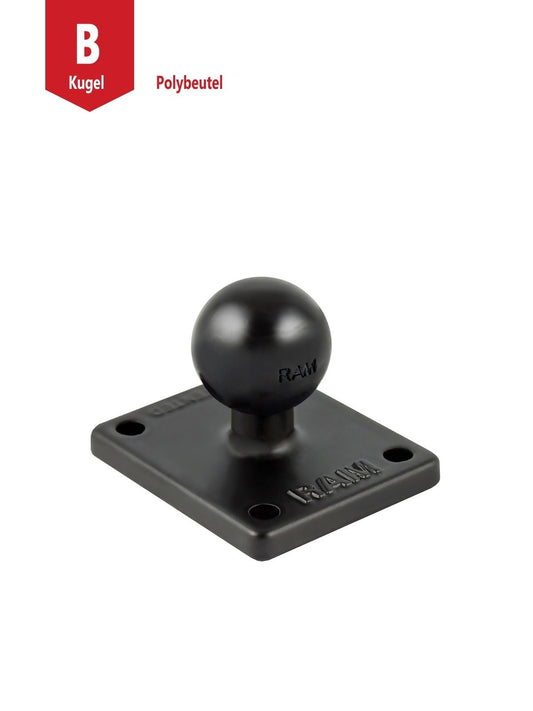 RAM MOUNTS BASISPLATTE RECHTECKIG  B-KUGEL (1 ZOLL) AMPS-LOCHRASTER